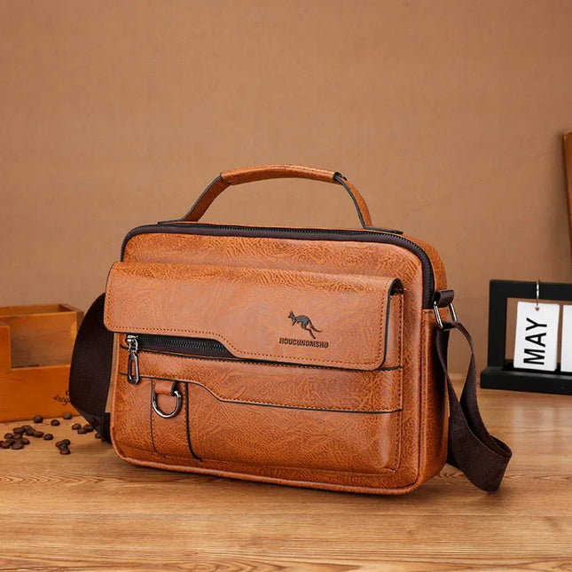 Kangaroo Brand Premium Leather Messenger Bag For Men by zapcart