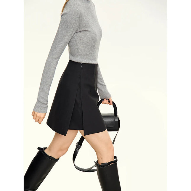 AMII Minimalist High Waist Office A Line Skirt For Women by zapcart