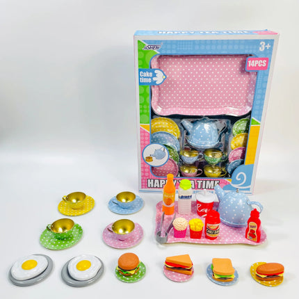 Princess Tea Set For Little Girls Metal Pretend Play Gift by zapcart