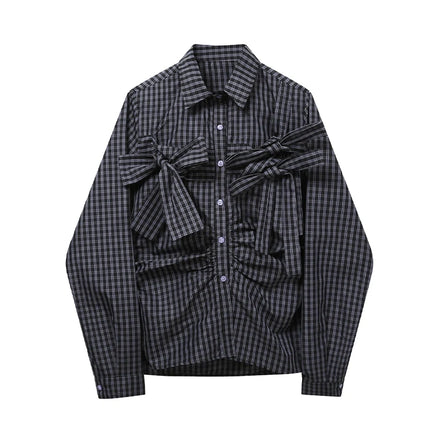 Y2K Plaid Shirt For Women Harajuku Aesthetic Long Sleeve by zapcart