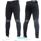 Kalenmos Men Jeans Slim Fit Mid Waist Ankle Length Denim by zapcart