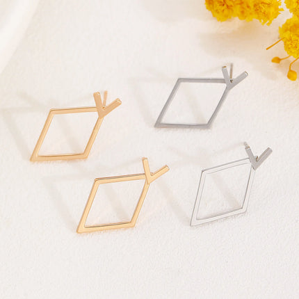 Retro Minimalist Geometric Square Detachable Triangles Stud Earrings for Women Fashion Jewelry Accessories Party Gifts by zapcart
