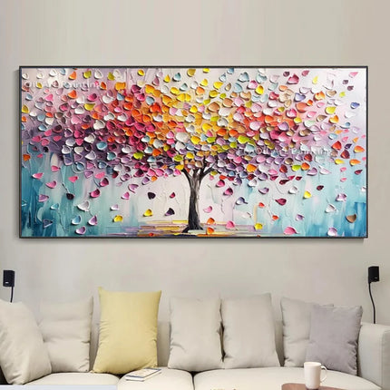 Abstract Golden White Flowers Painting Fujian Living Room by zapcart