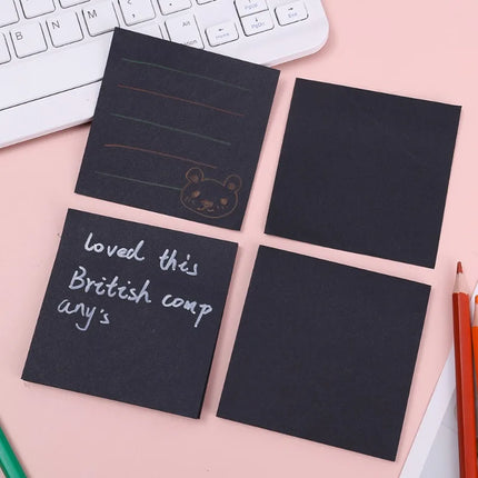Choice Black Sticky Notes With White Pens For School by zapcart