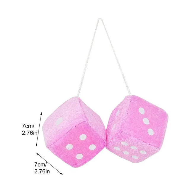 Car Plush Dice Pendant New Year Velvet Decoration For Cars by zapcart