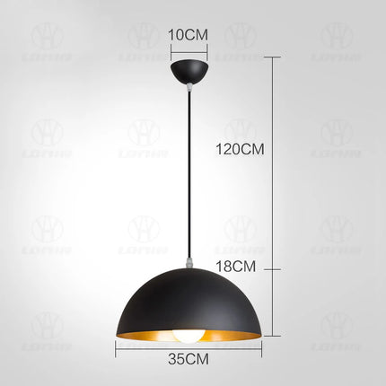 GEW Modern Pendant Lights Black Aluminum Semicircle Kitchen by zapcart