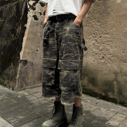 Edge Womens Camouflage Cargo Cropped Pants For Streetwear by zapcart