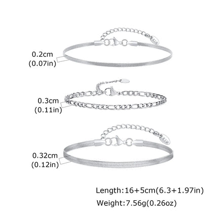 Men's Thin Chain Bracelet,Never Fade Stainless Steel Adjustable Wristband,Minimalist Hip Hop Jewelry Gift by zapcart