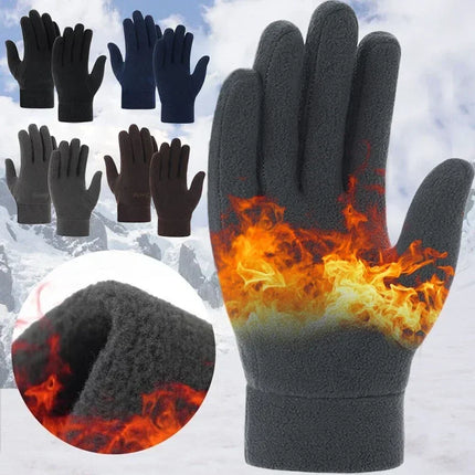 HubeiChoice Winter Thermal Fleece Gloves Unisex Windproof by zapcart