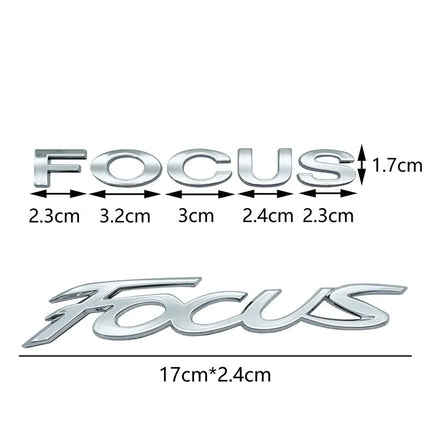 Focus Emblem Badge 3D ABS Silver Black Sticker For Owners by zapcart
