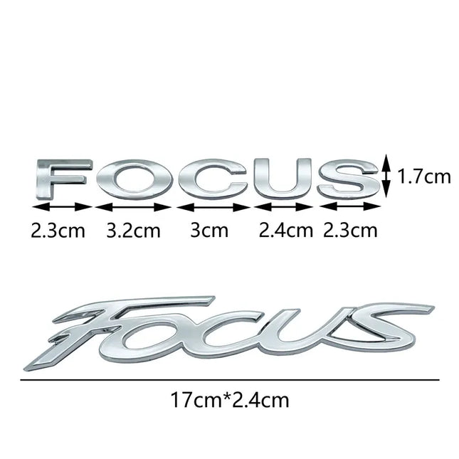 Focus Emblem Badge 3D ABS Silver Black Sticker For Owners by zapcart