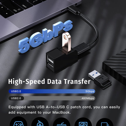 Getatek USB 3.0 Hub 3 Port Mini Splitter for PC Laptop by zapcart