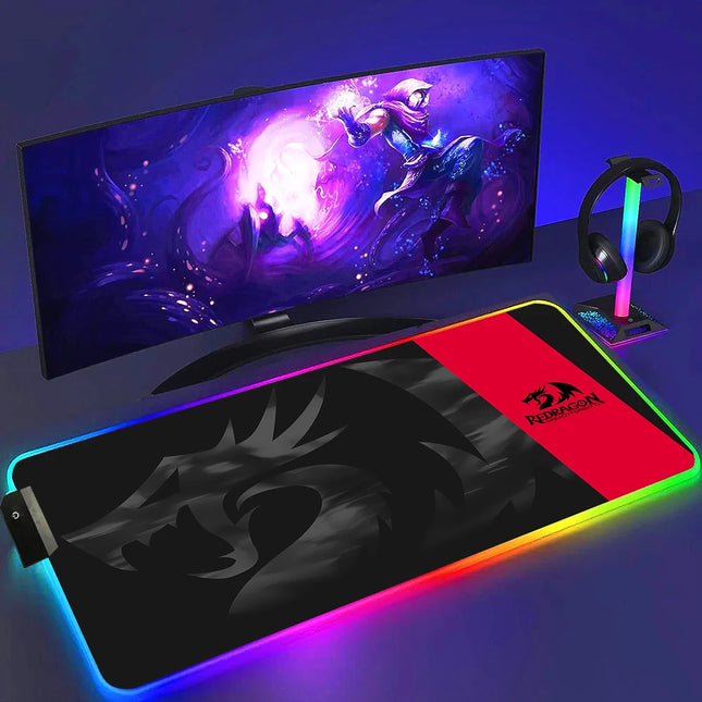 Redragon RGB Gaming Mouse Pad Non Slip Luminous Surface by zapcart