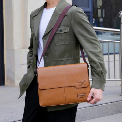 Luxury Brand Men Leather Messenger Bag For IPAD Business by zapcart