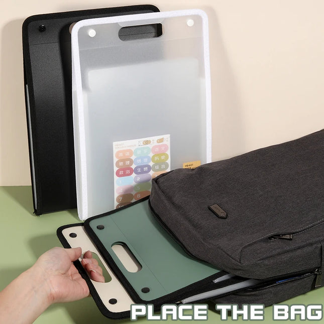 1Pcs A4 Vertical13 Pocket Expanding File Briefcases Handbag Paper Folder Organiser Document Bag Storage by zapcart