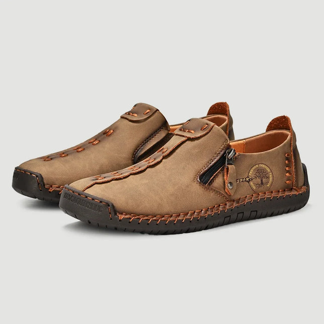 Brangdy Leather Men Slip On Breathable Loafers Plus Size by zapcart