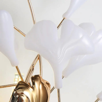 IWP Romantic Flowers LED Wall Lamp Gold Sconce For Foyer