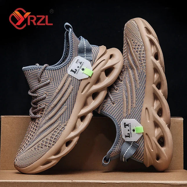 YRZL Men Running Shoes Breathable Lightweight Outdoor by zapcart