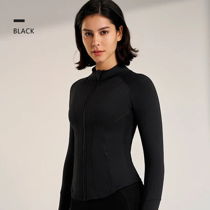Women Outdoor Yoga Jacket Zip Top Breathable Quick Dry by zapcart