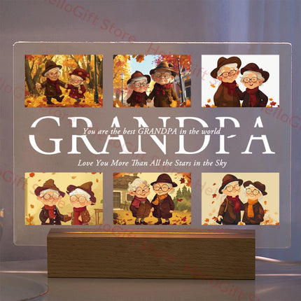 Custom Photo Text 3D Acrylic Lamp For Mom Dad Gift by zapcart