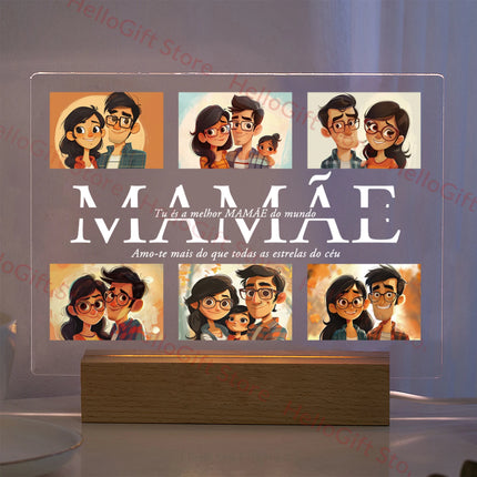 Custom Photo Text 3D Acrylic Lamp For Mom Dad Gift by zapcart