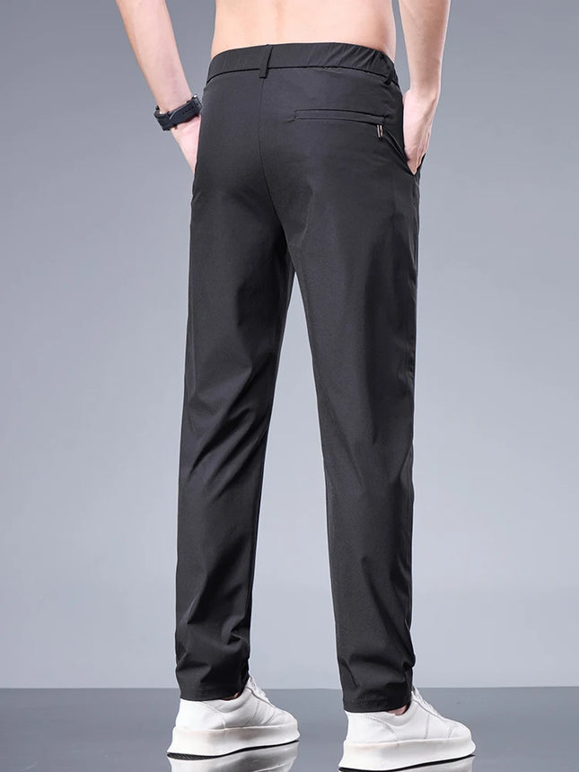 Ice Silk Pants Men Breathable Elastic Waist Casual by zapcart