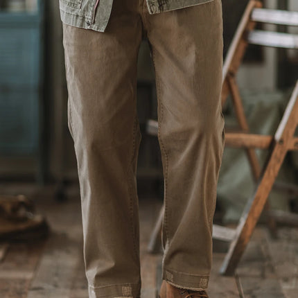 American Retro Chino Work Pants Youth Casual Pure Cotton by zapcart