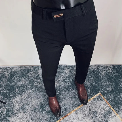 CN Zhejiang Mens Slim Fit Dress Pants Versatile All Match by zapcart