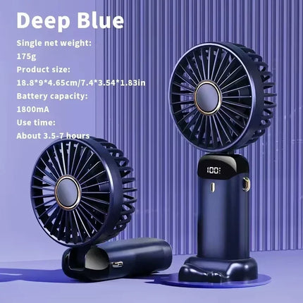 XMSJ USB Handheld Mini Fan Foldable 5 Speed Travel Neck by zapcart