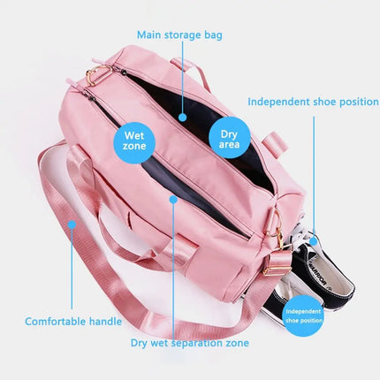 ISKYBOBCN Women Nylon Gym Duffle Bag Overnight Travel by zapcart