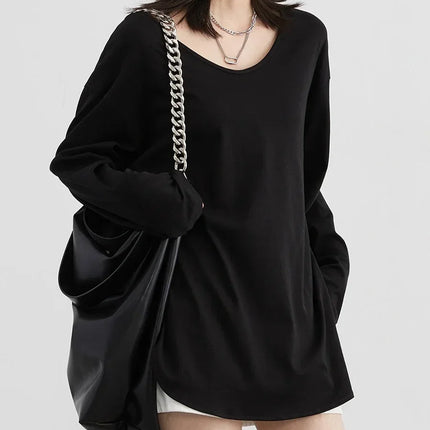 Chic Ven Women T Shirts Loose Casual U Neck Long Sleeve Top by zapcart