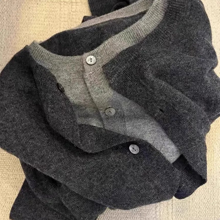 Emperoe Goat Cashmere Cardigan Dark Grey For Cold Weather by zapcart