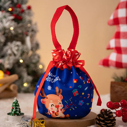 Festive Christmas Gift Bag Drawstring Pouch For Parties by zapcart