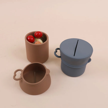 Portable Silicone Cup with Handle Food Grade Easy Clean Travel Mug BPA Free Leak Proof Drinking Cup for Outdoor Office by zapcart