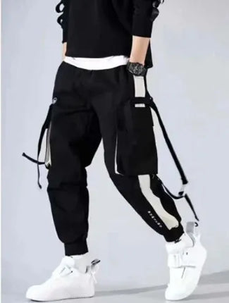 Book Panda Men Cargo Overalls Sweatpants Drawstring Comfort by zapcart