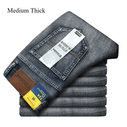 DeliYCN Slim Fit Jeans For Men Luxury Stretch Denim by zapcart