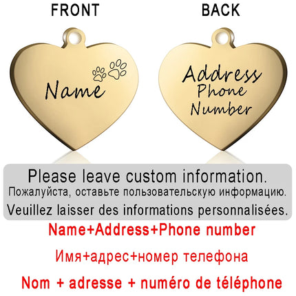 PAWFECT Dog ID Heart Tag Custom Engraved Pet Necklace by zapcart