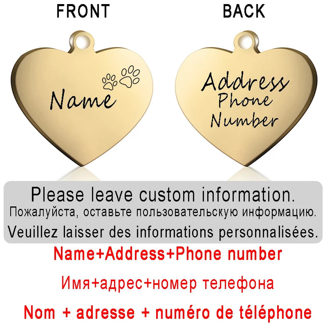 PAWFECT Dog ID Heart Tag Custom Engraved Pet Necklace by zapcart