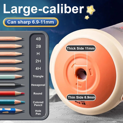 Deli Space Theme Electric Pencil Sharpener for Kids Auto by zapcart