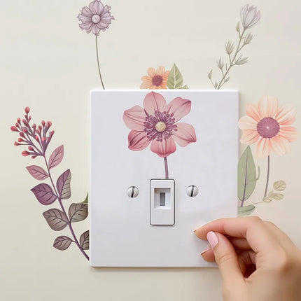 Choice Flower Switch Sticker Waterproof Bedroom Decor by zapcart
