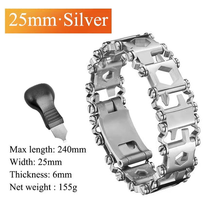 Multifunctional Bracelet Stainless Steel Men's Outdoor Tool Bracelet 29 in 1 Bracelet European and American Couple Watch Strap by zapcart