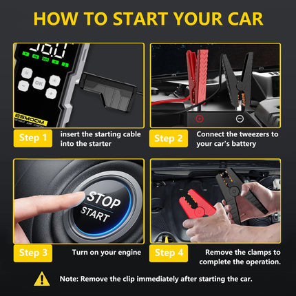 BSMOOM Car Jump Starter With Air Compressor 6000A LCD Screen by zapcart