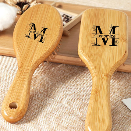 Personalised Bamboo Hairbrush AirCushion Detangling Unisex by zapcart