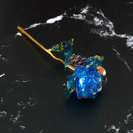24K Gold Foil Galaxy Rose Gift for Valentine's Day Wedding by zapcart