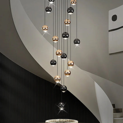 Campeggi Nordic Circular Chandelier Dimmable Gold Black Loft