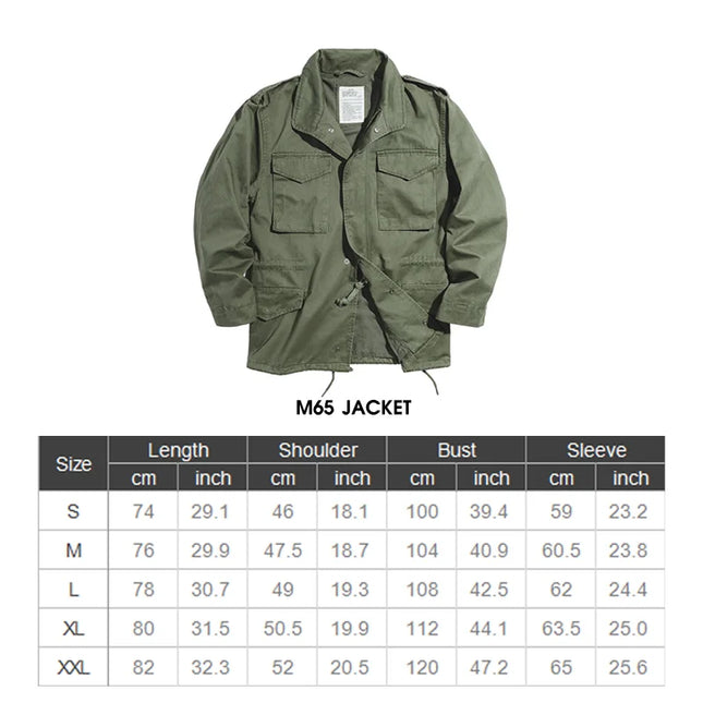 MADENCN M65 Field Jacket For Men Green Vintage Windbreaker by zapcart