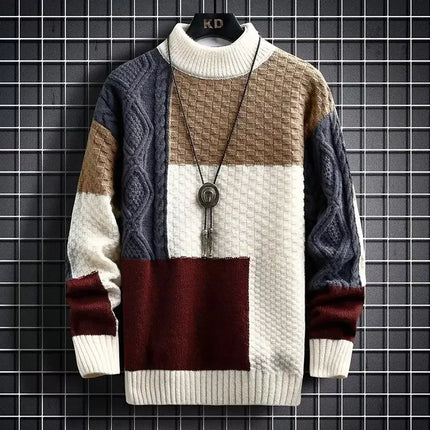 Choice Mens Korean Version Thickened Knit Sweater Winter by zapcart