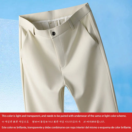 Mens Summer Thin Straight Stretch Pants No Ironing Ultra by zapcart