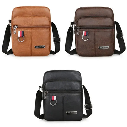 CN Men PU Leather Messenger Bag Waterproof Large Capacity by zapcart