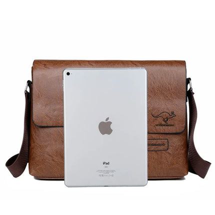 Luxury Brand Men Leather Messenger Bag For IPAD Business by zapcart